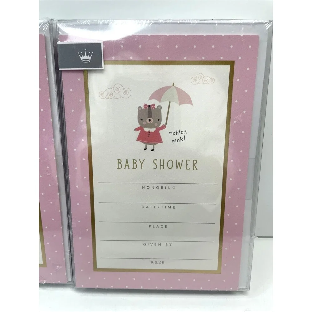 Hallmark Cares Girl Baby Shower Invitations w/Envelopes 2 Pkgs Of 10 (20 Total)